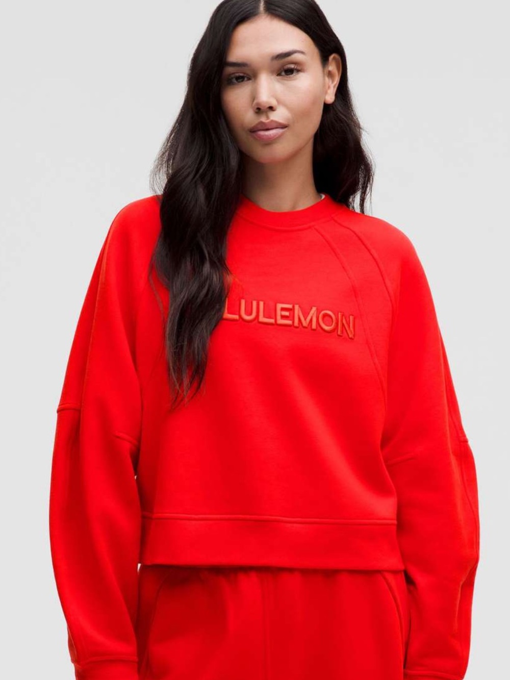 Lululemon Scuba Oversized Pullover *Wordmark-Hot Heat M/L Red